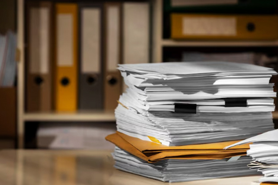 A pile of documents